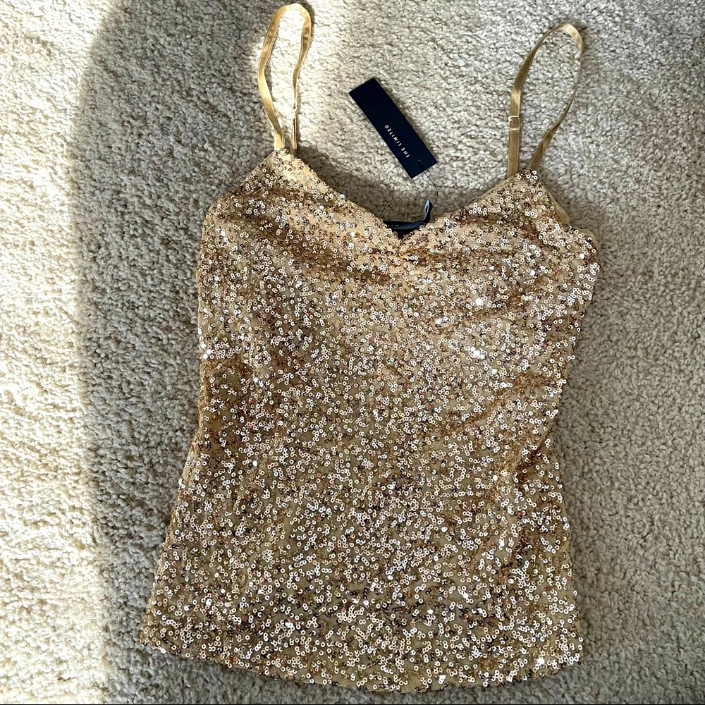 The Limited. Gold Sequin Tank Top
